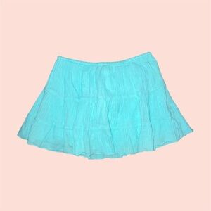 Teal Blue Mini Skirt
